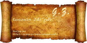 Goszein Zénó névjegykártya